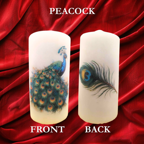 Peacock candle and gold colour