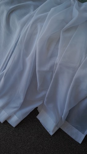 White voile caravan curtains - white,