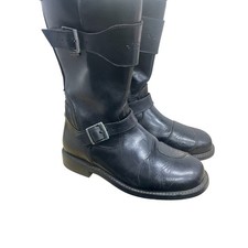 Stylmartin Biker Boots Black Mid Calf Buckle Leather Motorcycle Waterproof S 41