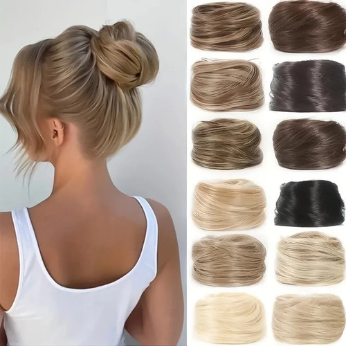 Curly messy hair bun piece - hair,
