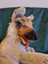 Steiff Vintage Dog Arco. 22cm 1968-1976! Yellow Tag with Button On Ear. VGC