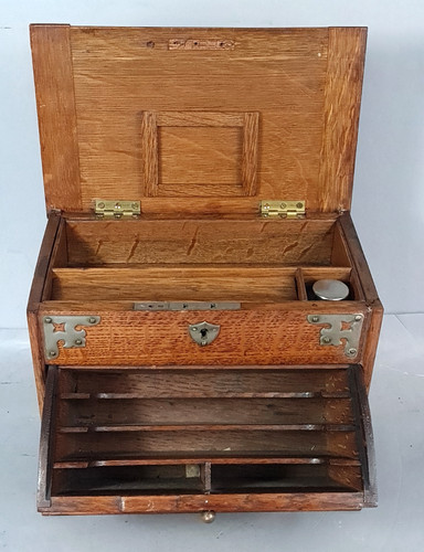 Antique oak letter and - , writing