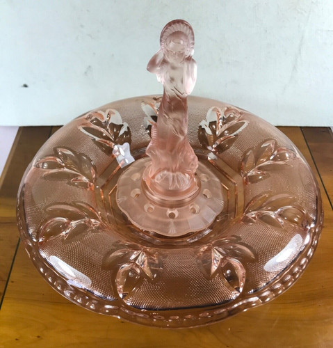 Art deco pink glass - art,