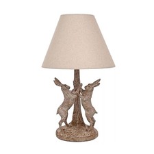 Table lamp resin hares wood - 3d,