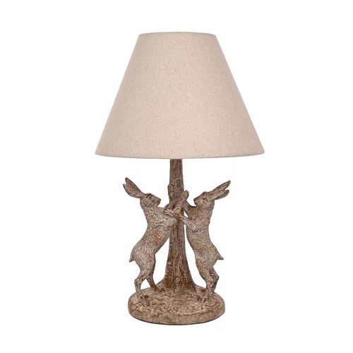 Table lamp resin hares wood - table,