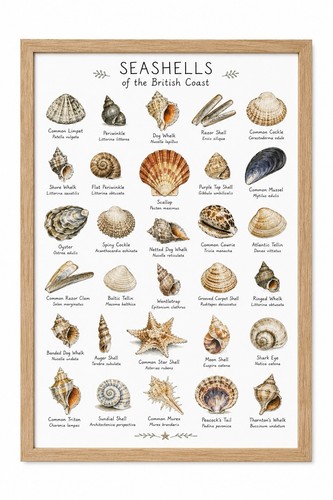 British seashells poster - british,