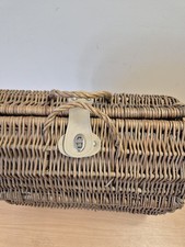 Vintage Style Wicker Retro Picnic Basket With Contents