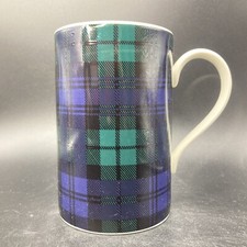 Vintage Dunoon Black watch tartan stoneware mug made in Scotland 
