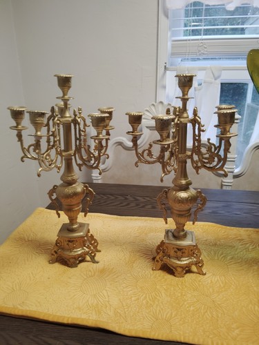 Antique brass candelabra - antique,