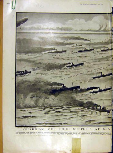 Original old antique print - original, sea