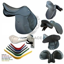 WILD RACE Leather Jumping/Close contact, Double Flap Changeable Gullets Saddle