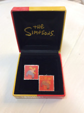 The Simpsons Homer Square Holographic Cufflinks Kiss My Hairy Yellow Butt Boxed
