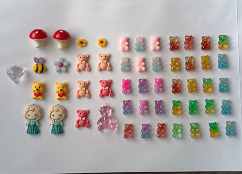 52pc kawaii cute bear charm - 52pc,