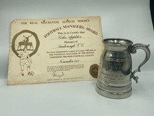 Rare 1978 Colin Appleton Scarborough Manager Of The Month Tankard & Certificate.