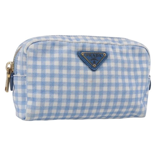 Prada pouch canvas light blue - prada,