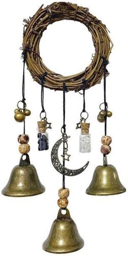 Handmade hanging witch - handmade, bells