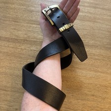 GIORGIO ARMANI ITALY MEN'S BLACK LEATHER BELT  51”- EXCELLENT CONDITION!!