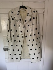 Horrockses 1950/60's Rare Thick White/Black Polka Dot PVC Raincoat