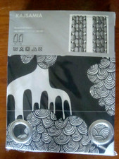 Ikea white black curtains - black, 1