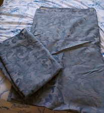 Dreams drapes blue damask - n,