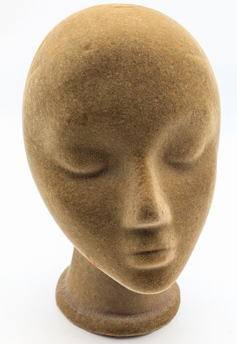 Vtg flocked mannequin head - flocked,