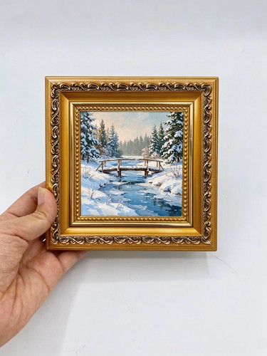 Snowy winter bridge landscape - winter,