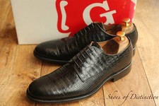 Grenson Black Leather Moc Croc