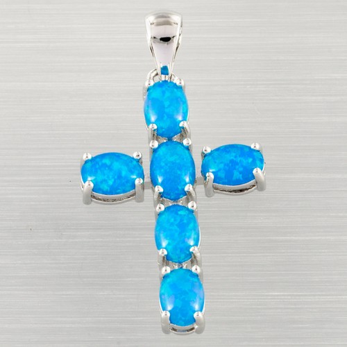 Latin cross oval ocean blue - cross,