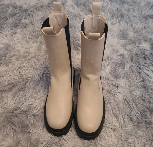 Primark cream chunky boots - primark,
