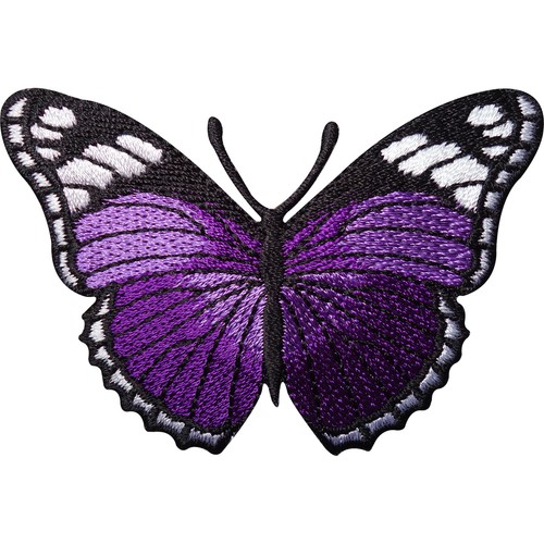 Purple butterfly embroidered - butterfly,