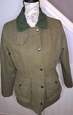 Saddle tweed wool green walking hunting classic countrywear jacket size 8