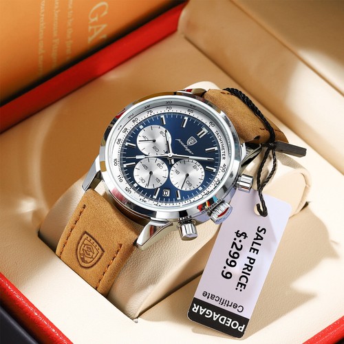 Luxury mens leather watch - luxury,
