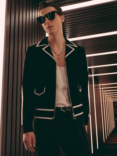 Mens black biker jacket - black,