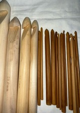 14 Piece Set Crochet Hook Incl. Large  Chunky Wood Hooks Sizes 15, 20, 25 & 30mm