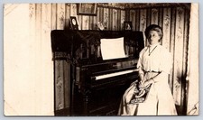 Antique RPPC Interior Woman