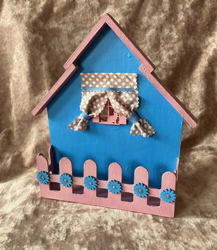 Pink wooden small shelf with - wooden,