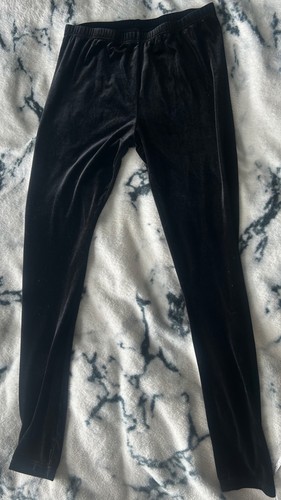 Black velvet leggings - black,