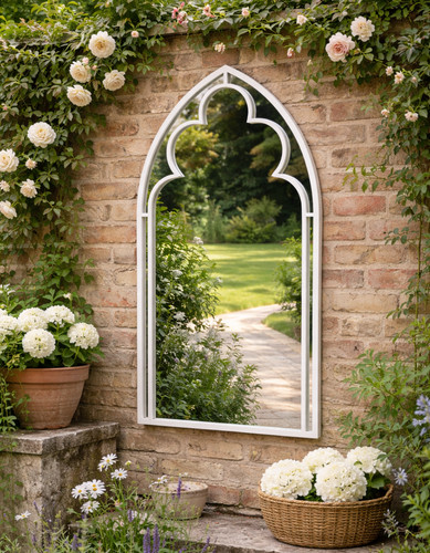 Large arched mirror - , white