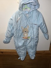 Blue Pramsuit/Snowsuit Age 6-9 Months Blue Nursery Time