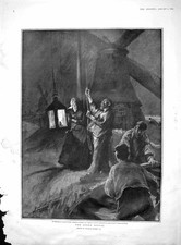 Original Old Antique Print