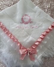 Baby blanket shawl embroidered