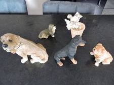 dog and cat ornaments x5
