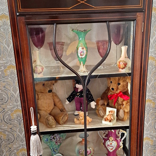 Brown wood glass front - wood,