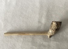 Antique Cutty Shape Bowl 14cm Long Clay Pipe People Design #55