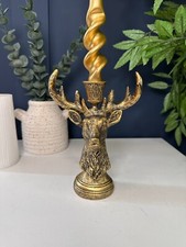 Antique Gold Stag Head Candlestick Holder – Rustic Luxe Candle Holder