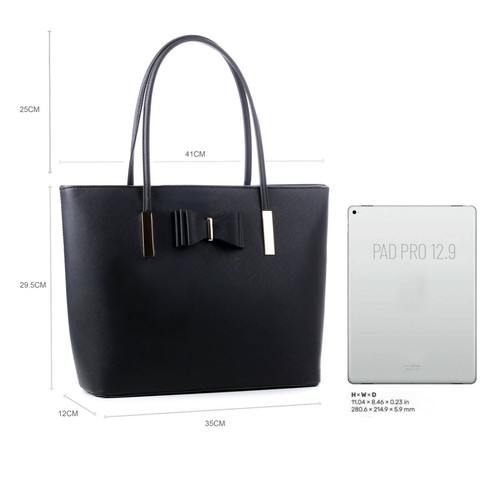 Women large black tote - black, bag