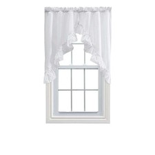 Ellis Curtain Stacey Ruffled Swag, 60 in x 38 in, White