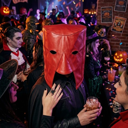 Leather halloween mask horror - ,