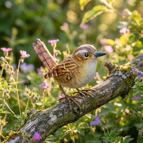 Metal wren garden - garden, sculpture