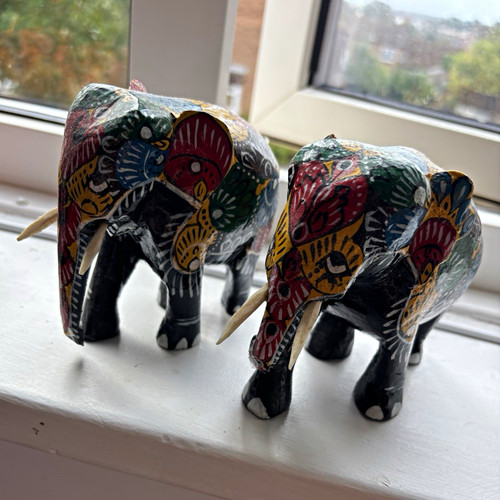 Pair hand painted - pair, hand-painted